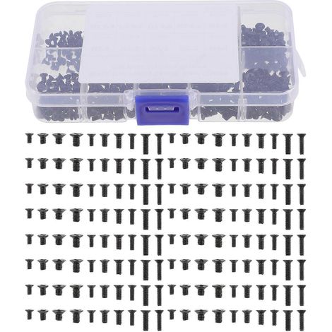 1 jeu de vis à tête fraisée plate pour ordinateur portable-13x6.5cm-Black (1/3)