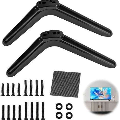 Support TV universel pour écran plat 23–65 pouces, réglable en hauteur, noir, compatible VESA, sans marque (1/5)