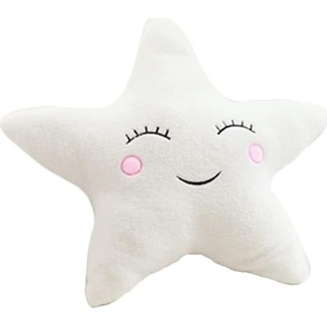 Weiches Plüsch-Sternenkissen, Mond- und Wolken-Kissen, Bettkissen, Kissen für Zuhause, Büro, Sofa oder Autositz, Partyzubehör (Stern 50 cm, weiß)
