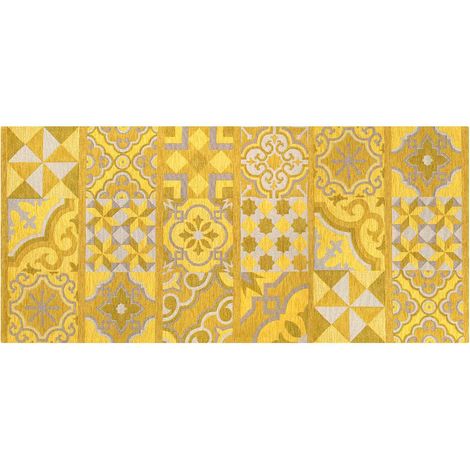 Tappeto Cucina In Ciniglia Arredo Moderno Passatoia Multiuso Ingresso Corridoio Antiscivolo Prodotto Italiano Disegni Piazzati Cotone Varie Misure Lavabile In Lavatrice Lavatrice Cementine Senape - 57