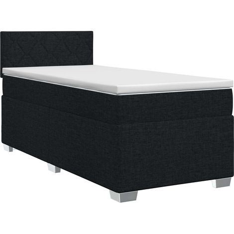 Maison Exclusive - Letto box spring con materasso Nero 90 x 200 cm Tessuto (1/5)