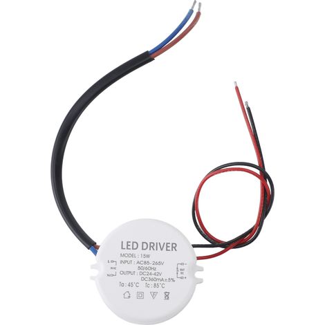 Alimentatore LED, trasformatore di tensione costante impermeabile da 360 mA da AC85-265V a DC24-42V, convertitore rotondo da 15 W. (1/5)