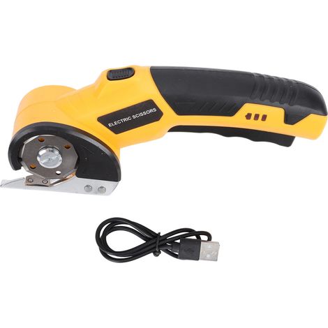 Ciseaux électriques coupe-carton sans fil rechargeable avec double interrupteur de sécurité lumière LED pour l'artisanat du cuir de tapis sans lame (1/5)