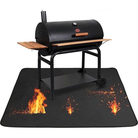 Feuerstellenmatte für Terrasse, 91,4 x 127 cm, Grillmatte für den Außenbereich, hitzebeständig, wiederverwendbare Grillmatte zum Schutz (1/5)