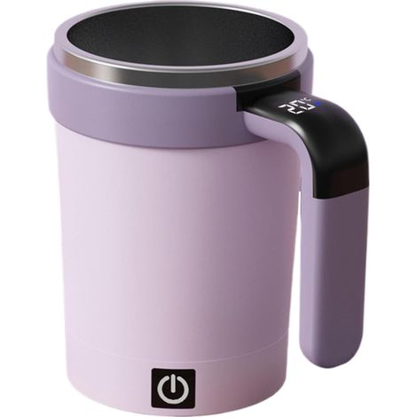 Tasse à café à agitation automatique, tasse portable avec affichage de la température Convient pour le lait, les boissons chocolatées, les cafés, les bars, les voyages, le bureau, la cuisine et une u (1/5)
