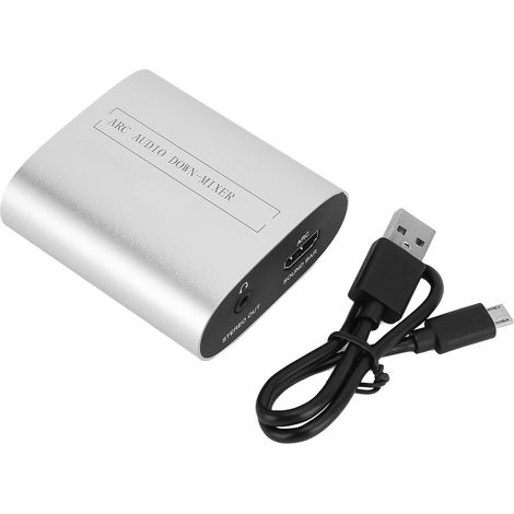 Câble HDMI ARC downmixer audio aluminium 3.5mm mixeur son amplificateur casque barre de son (1/5)