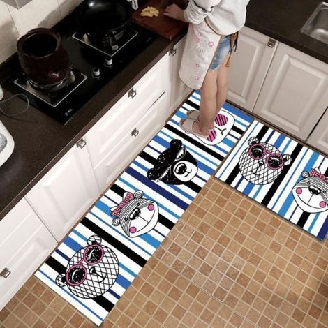 P2-2pcs Tapis entrée Tapis de cuisine devant evier lavable interieur Tapis de chambre,Tapis de bain antiderapant M TAPIS DE CUISINE