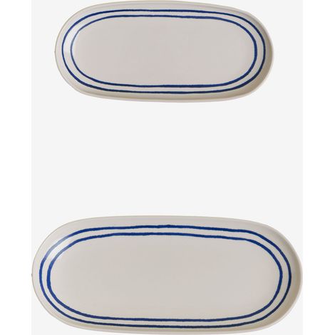 SKLUM Set aus 2 Tabletts in New Bone China Isolda Weiss