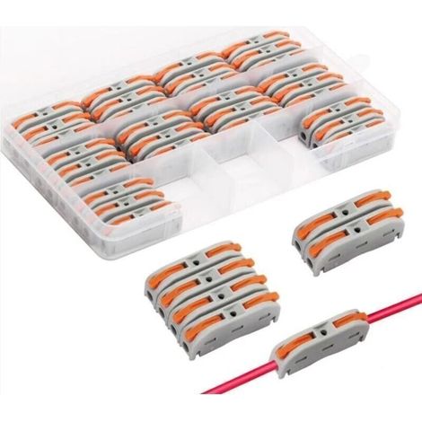 30 Pièces Connecteurs Electriques Rapide avec Levier, Bornes de Connexion Automatique, domino electrique,et Peut être Librement Combiné,Compact Borne connexion électrique (1/4)