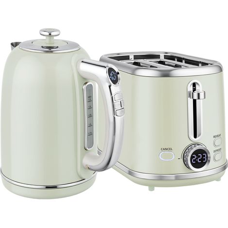 Ensemble bouilloire et grille-pain gris, bouilloire inox 1,7 L 2200 W, grille-pain 2 fentes (1/5)