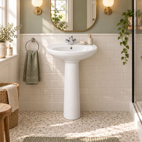Pack lavabo + Colonne Aveiro - Blanc - Sanindusa (1/5)