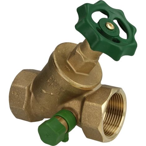 Soupape à siège incliné 1 1/4'' FF avec purge et broche montante