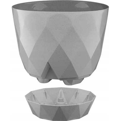 Couvercle décoratif en plastique gris avec base de 22 cm (1/2)