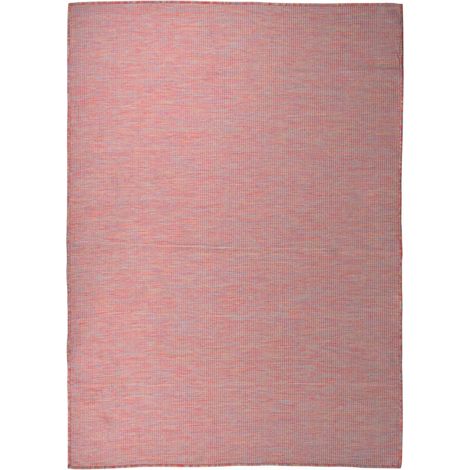 Tapis extérieur à tissage plat Terrasse Salon Cuisine - Tapis de jardin 200x280 cm Rouge BV565492 - BonneVie (1/5)