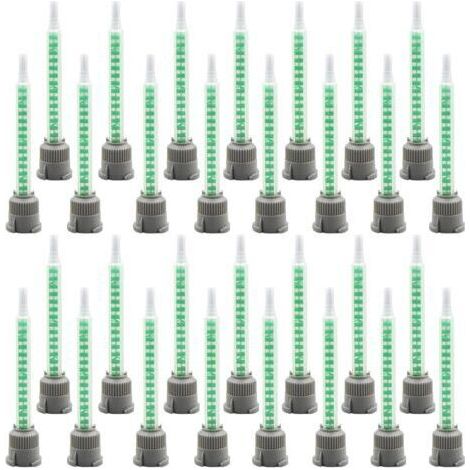 Lot de 30 buses de mélange statiques - Buse de mélange pour colle 2K - 1:1 - Tube mélangeur - Embouts de mélangeur - Colle plastique - Mélangeur statique pour colle plastique - Colle à deux