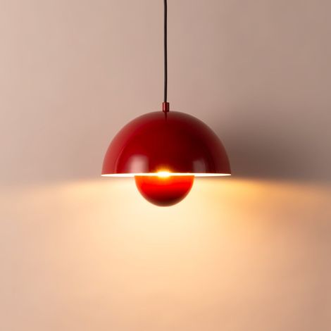 Lámpara Colgante Diseño Vintage "Lea" - E27 - Rojo (1/5)