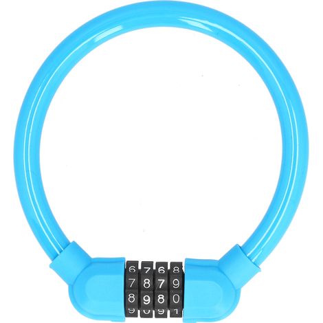 Câble antivol vélo haute sécurité à code 4 chiffres pour cyclisme extérieur bleu (1/5)