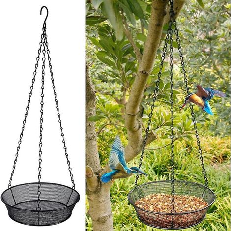 Wildvogelfutterhaus mit hängendem Mehlwurmspender (19 cm Durchmesser) für ganzjährige Fütterung (1/5)