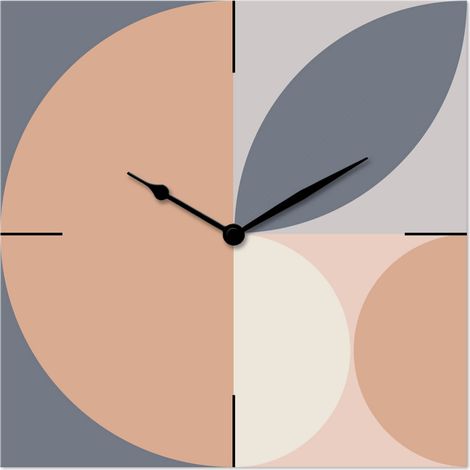 Lupia - Orologio da Parete in Legno ecologico, con stampa GEOMETRIC MOSAIC, 30x30 cm, Made in Italy, Movimento a Quarzo, Alimentato a Batteria non inclusa, Adatto a Tutti gli Stili di Casa (1/4)