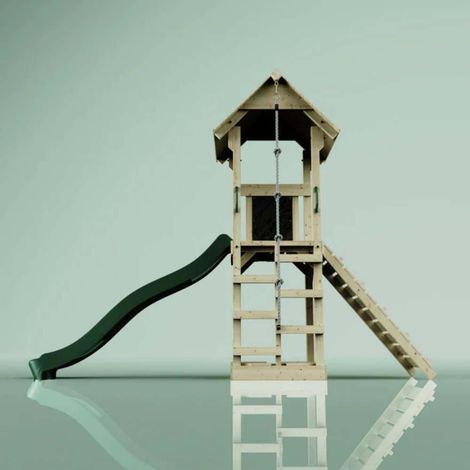 PolarPlay Spielturm Lillehammer aus Holz in Grün