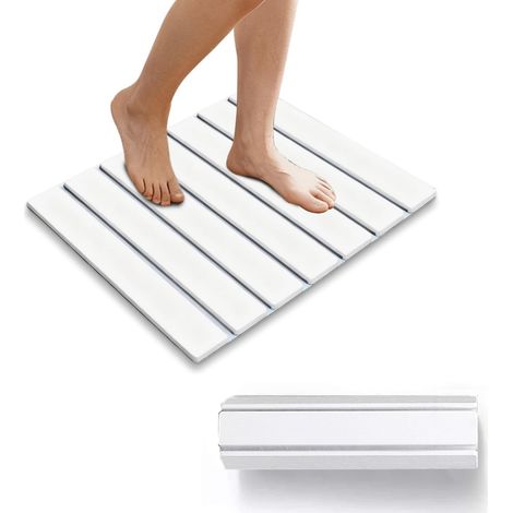 Tapis Egouttoir Vaisselle en Diatomite, Tapis Vaisselle Egouttoir Antidérapant, Tapis Absorbant Vaisselle Cuisine, Tapis de Séchage Vaisselle Absorbant Évier de Cuisine (Blanc, 30 x 40 cm) (1/5)