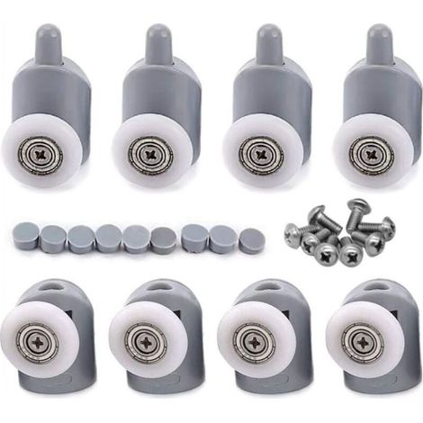 8 Pcs 23mm Galet Rouleau Roulette Roue pour Porte de Douche, Roulettes Coulissantes Porte Salle de Bain (1/5)