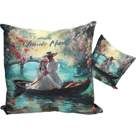 Federa per cuscino con imbottitura, stampa del dipinto di Claude Monet a Łódź, con cerniera. (1/3)