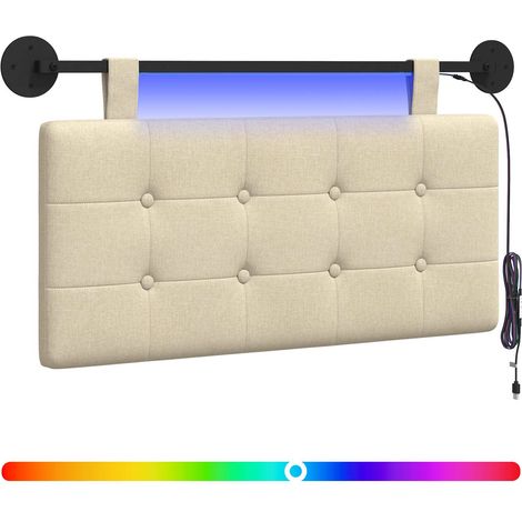 Maison Exclusive - Testiera sospesa Con luce LED Crema Tessuto (1/5)