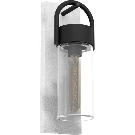 Lampada da parete per esterni, lampada da parete, lampada da esterno, IP44, effetto cemento, grigio, acciaio, H 38 cm (1/2)