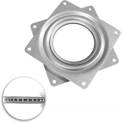 Plaque Pivotante Carrée 360°, Support Rotatif en Acier Galvanisé, 95x95mm, Fixation Murale (1/5)