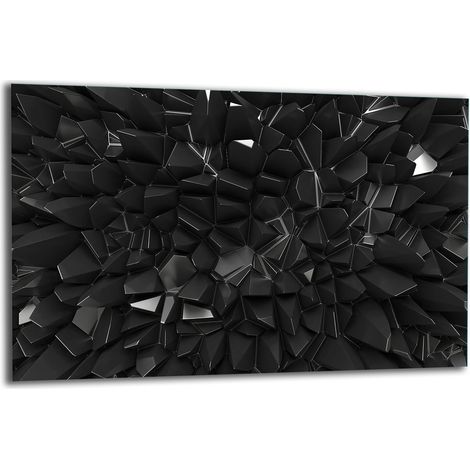 PLAQUE DE PROTECTION EN VERRE POUR CUISINIÈRE 80x52 NOIRE (1/5)