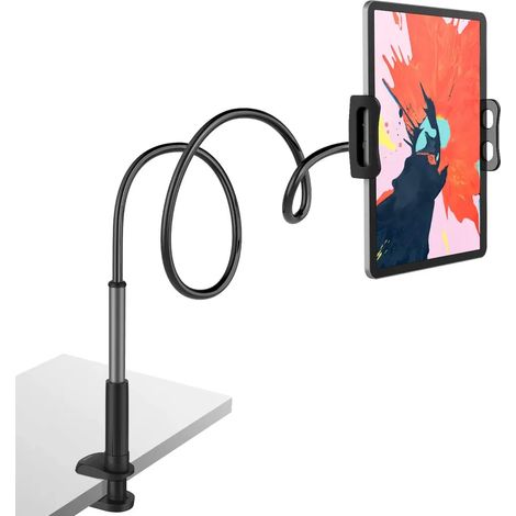 Support tablette de lit flexible, bras articulé pour iPad/iPhone/Switch/Samsung Galaxy/Kindle Fire HD, longueur réglable 75-80cm, support universel robuste pour lit et canapé (1/5)