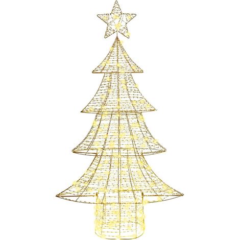 Sapin de Noël,Arbre de Noël avec 160 LED Blanc chaud 150 cm PET CFW60571 (1/5)