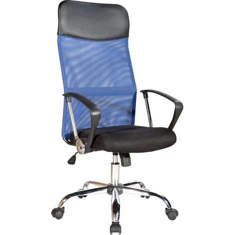 Rebecca Mobili Silla Oficina Negro Azul Polipiel Respirable 113/123x57,5x58,5