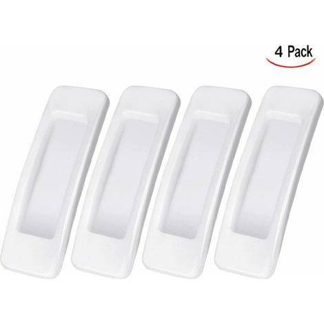 4 Pcs Poignée Tirage Autocollante, Poignée Auto Adhésive Coulissante Poignée Adhésive Porte, Poignée de porte et de fenêtre auxiliaire rectangulaire collante, pour Portes Et Fenêtres, Blanc (1/5)