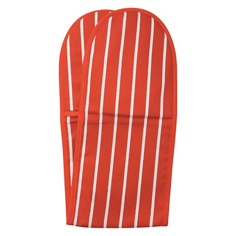 Dexam Rushbrookes Classic Butchers Stripe Double Oven Glove Red