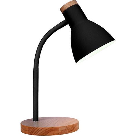 Flexo serie ARGOS 1xE27 Al.42xD.12cm Negro/Madera (1/3)