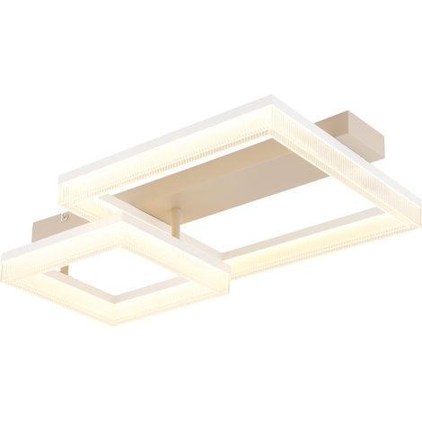 Plafonnier moderne Zara brun sable carré 53cm - 48047D1