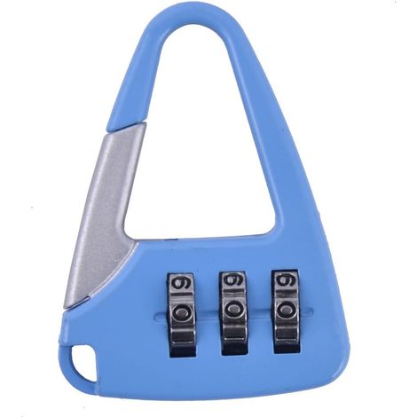Gepäckkoffer 3 Ziffern Kombination Vorhängeschloss Code Passwortsperre Bleu (1/2)