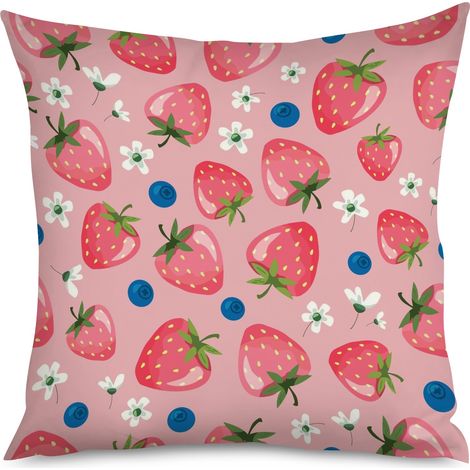 Housse de Housse Coussin Motif Fraises Salon (1/5)