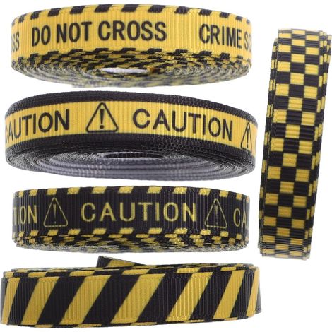 CCYKXAPieces Yellow Fabric Warning Tape 4.5M for Party Spiral Texture, Soft Edges and Finish, Stays Tied, for Gift Decoration (1/5)