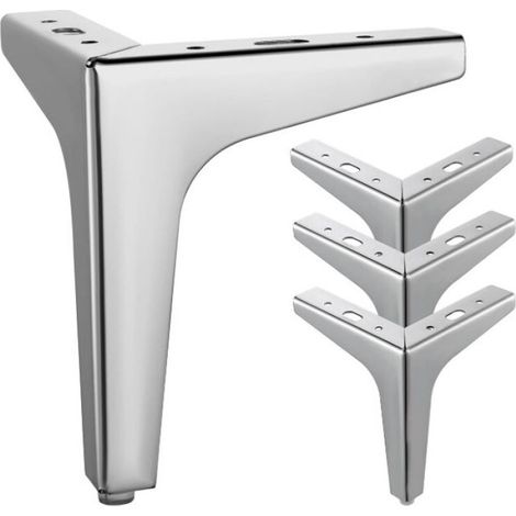 Lntyq 4 PCS Pieds de Meubles en Métal,6" 15cm Pieds de Meubles Triangulaires pour Meuble Canapé Table Basse Meuble TV et Autres Pieds de Meubles (1/5)