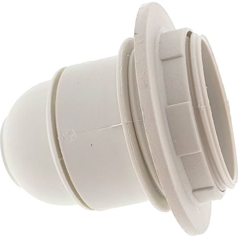 Portalamparas rosca Edison E27 con rosca tope blanco