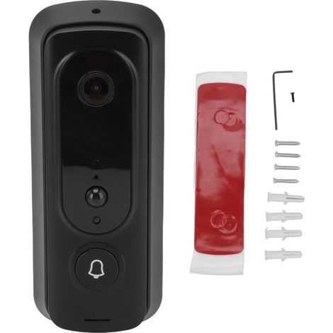 Sonnette vidéo intelligente sans fil H2 MINI 720P WIFI avec vision nocturne, étanche, 15 images/seconde, faible consommation d'énergie, noire-AquaForge