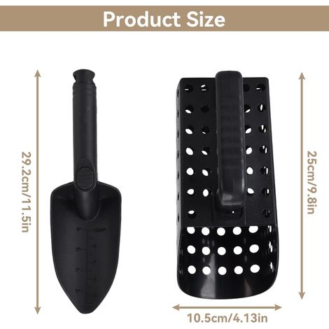 Accessoires pour détecteurs de métaux, Shark Teeth Screen Pelle à Sable et Pelle à détection de métaux pour détection de métaux Pelle de Plage Pelle à détection de métaux, Pelle a granulés