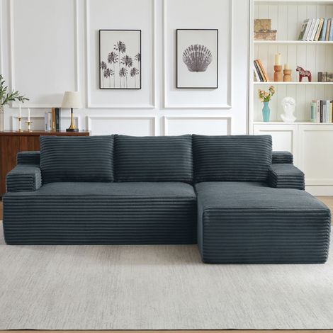 Divano senza struttura rigida, divano angolare a L Cloud con seduta profonda e confortevole – non richiede montaggio, divano letto modulare, adatto per soggiorno, camera da letto o appartamento. (1/4)