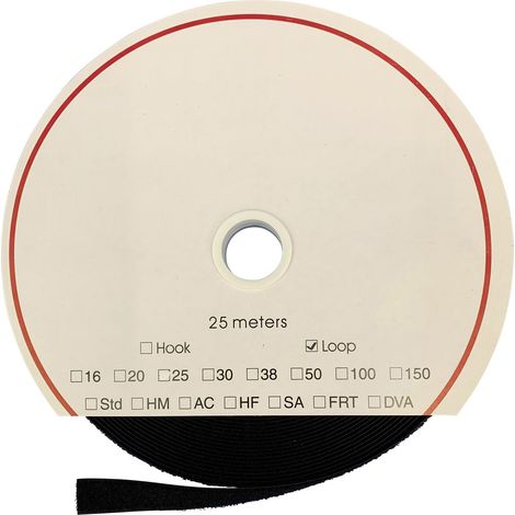 FASTECH® T0202599990225 Klettband zum Aufkleben Acrylat Flauschteil (L x B) 25000 mm x 25 mm Schwarz