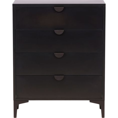 Commode 4 tiroirs en métal L78cm - Noir - Piring (1/5)