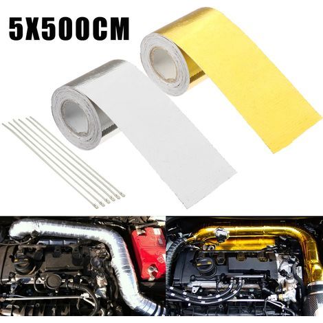 Decorative tape for car exhaust pipe, 5m roll, heat-resistant tape, 5m x 5cm, silver (1/5)