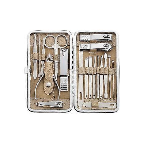 Kit de 19 coupe-ongles professionnels en acier inoxydable pour pédicure et manucure (jaune) (1/5)